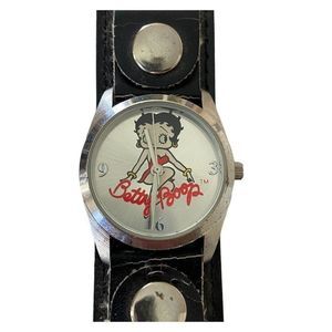 VINTAGE Betty Boop Watch Black Band New Battery Vintage